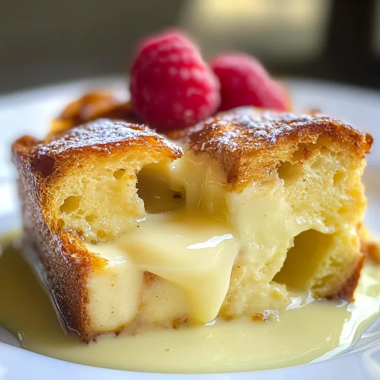 Custard Bread Pudding with Vanilla Sauce