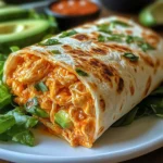High Protein Low Calorie Cheesy Buffalo Chicken Burritos