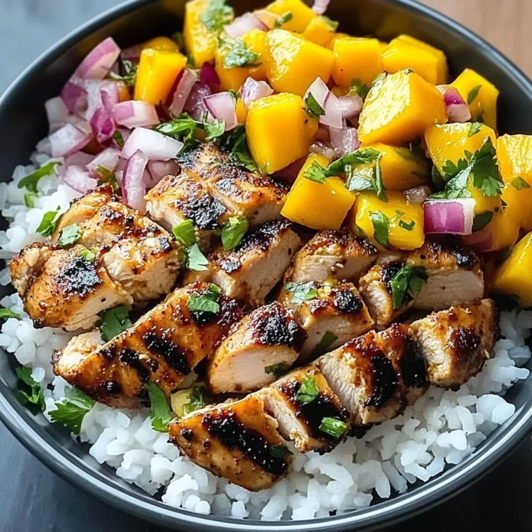 Jerk Chicken Bowls with Mango Salsa and Coconut Rice