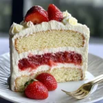 Moist Vanilla Cake with Strawberry Filling
