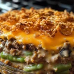 chicken hamburger Green Bean Casserole with Mushrooms made easy!
