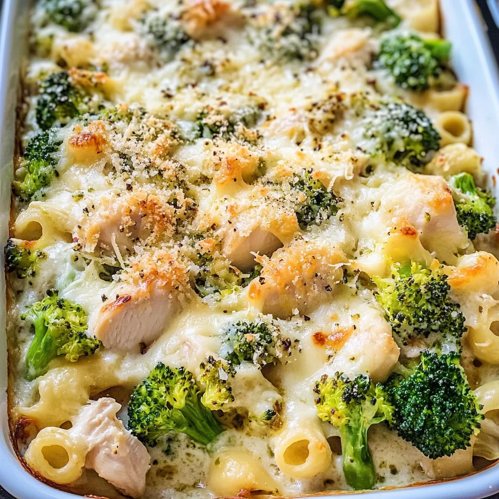 Chicken and Broccoli Alfredo Bake