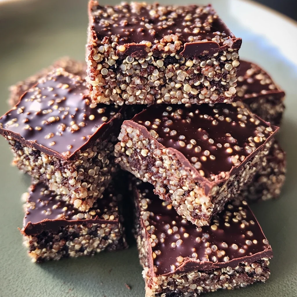 Puffed Quinoa Peanut Butter Chocolate Bars Recipe