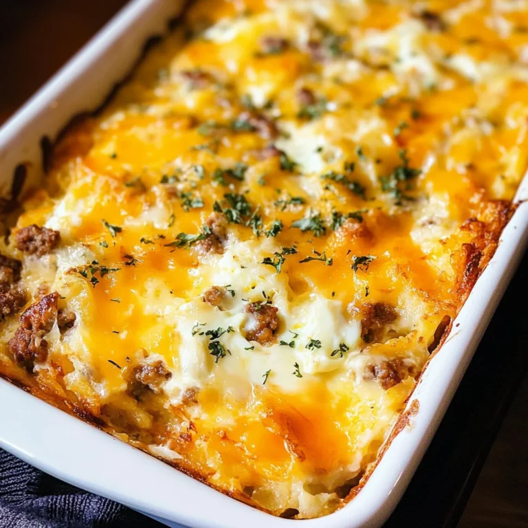 Sausage, Egg, and Cream Cheese Hashbrown Casserole