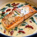 Tuscan Salmon with Parmesan Cream Sauce