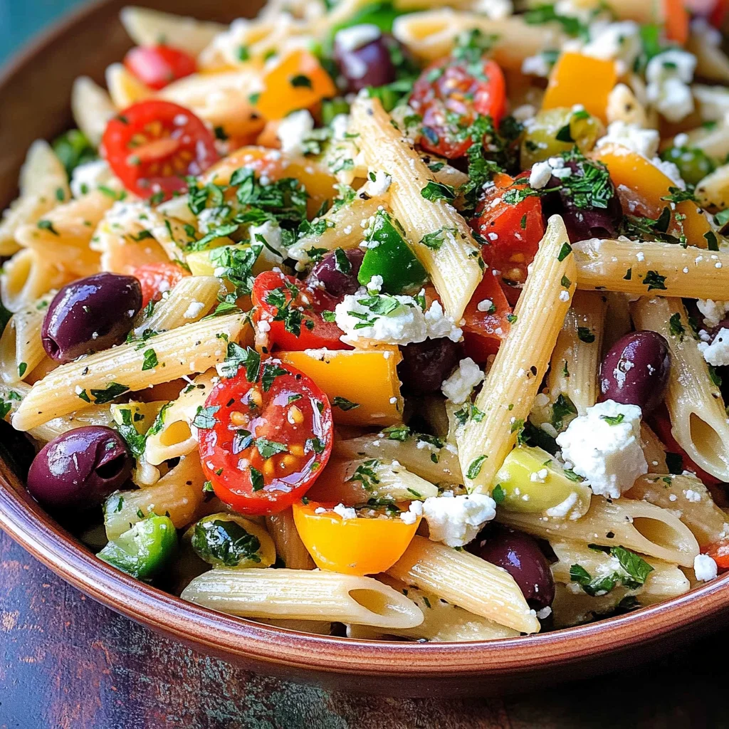Authentic Mediterranean Greek Pasta with Feta