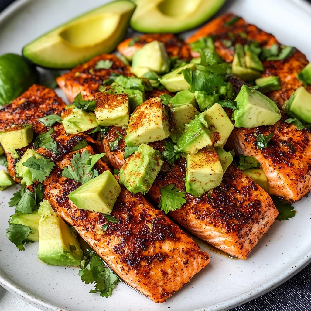 Baked Cajun Salmon with Avocado