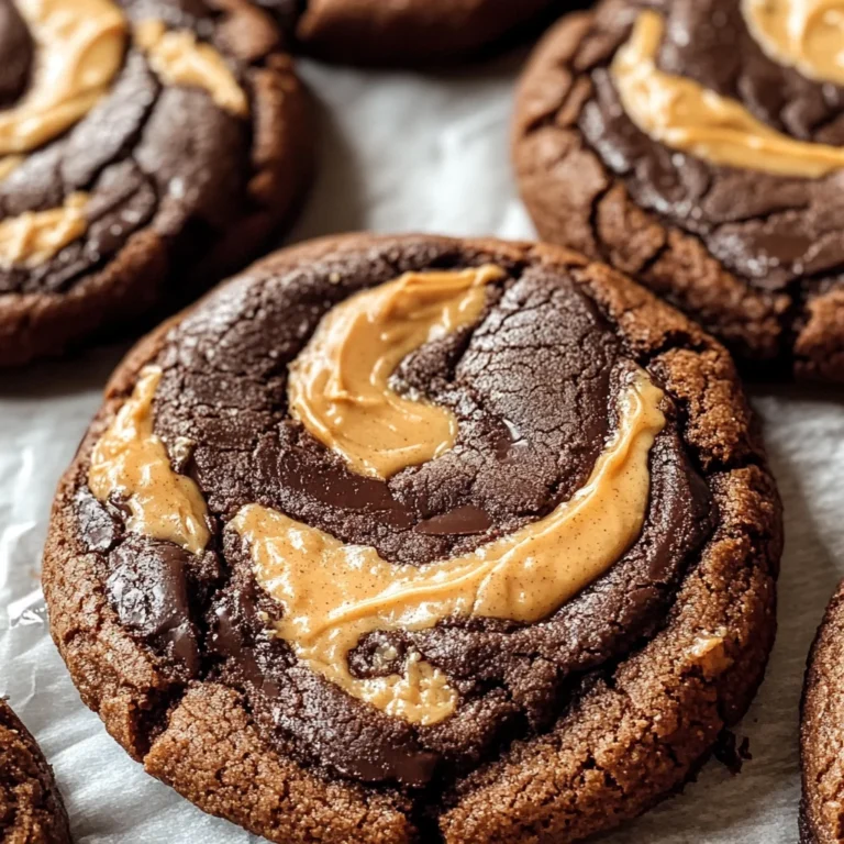 Chocolate Peanut Butter Swirl Cookies