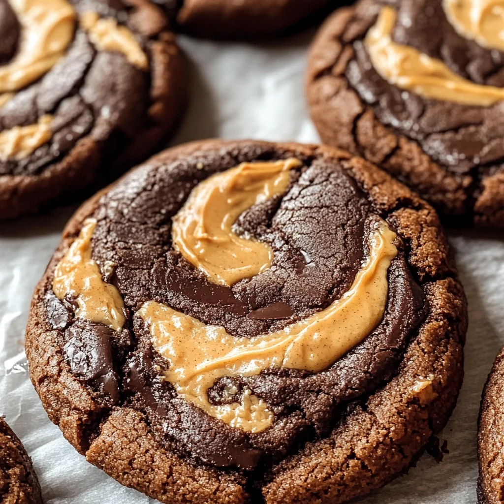 Chocolate Peanut Butter Swirl Cookies