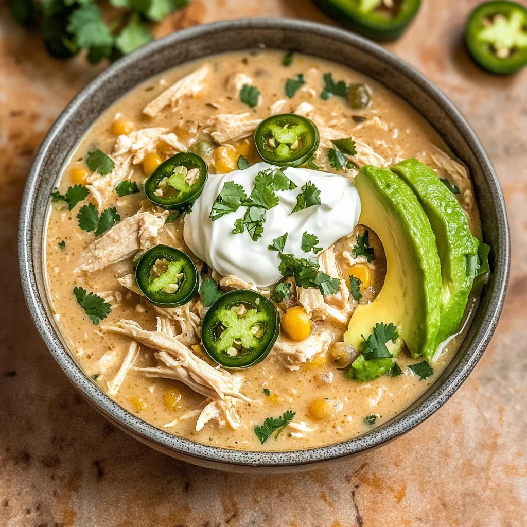 Creamy Crockpot White Chicken Chili