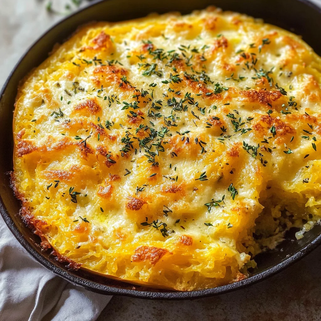Creamy Spaghetti Squash Au Gratin
