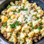 Garlic Butter Ground Turkey with Cauliflower Skillet