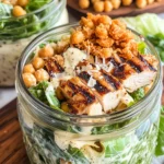 Grilled Chicken Caesar Pasta Salad Jars