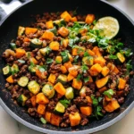 Ground Beef Zucchini Sweet Potato Skillet