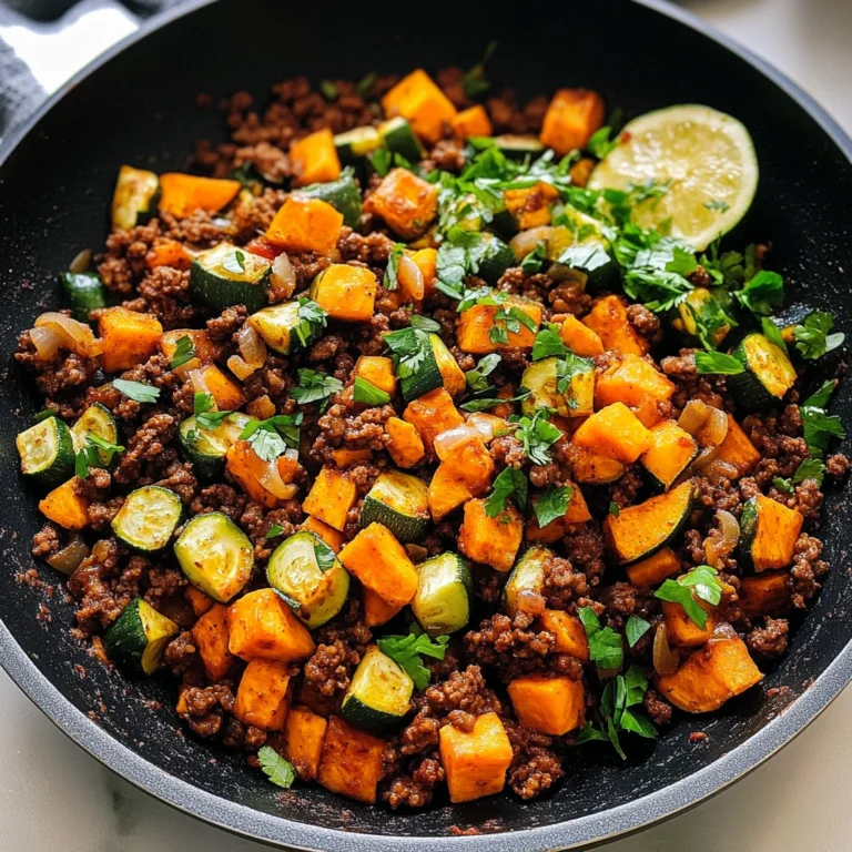 Ground Beef Zucchini Sweet Potato Skillet