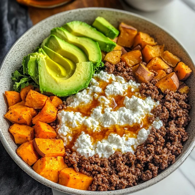 Spicy Ground Beef & Sweet Potato Protein Bowl
