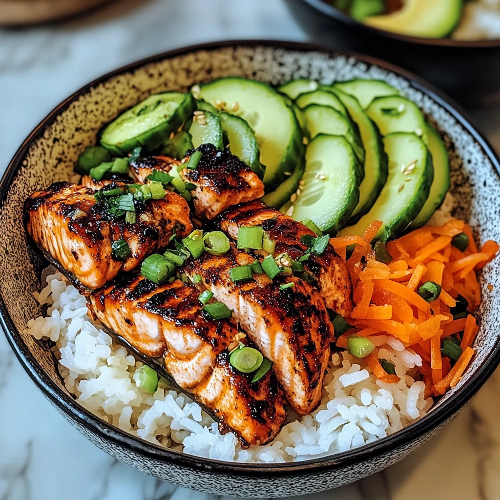 Spicy Salmon Bowls with Coconut Rice