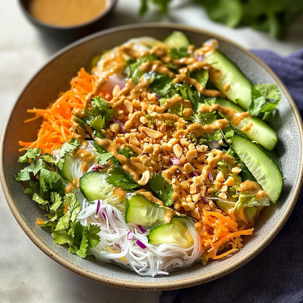 Spring Roll Salad with Peanut Dressing